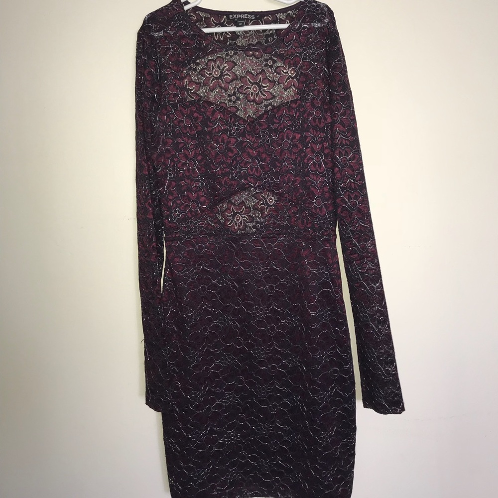 Express long sleeve dress with open back
